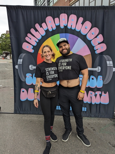 Seattle's Local Uplift Fitness Owners - Devon and Rena celebrating Pride month at Rain City Fit's Pride Deadlift Party
